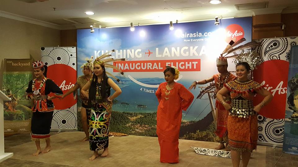 Cultural performance during Kuching-Langkawi Inaugural Flight. 