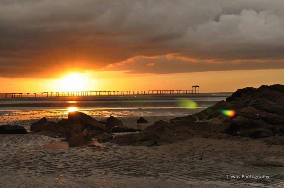 Sunset over Kampung Punang Jetty in Lawas