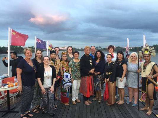 UK travel agents on the Sunset River Cruise in Kuching