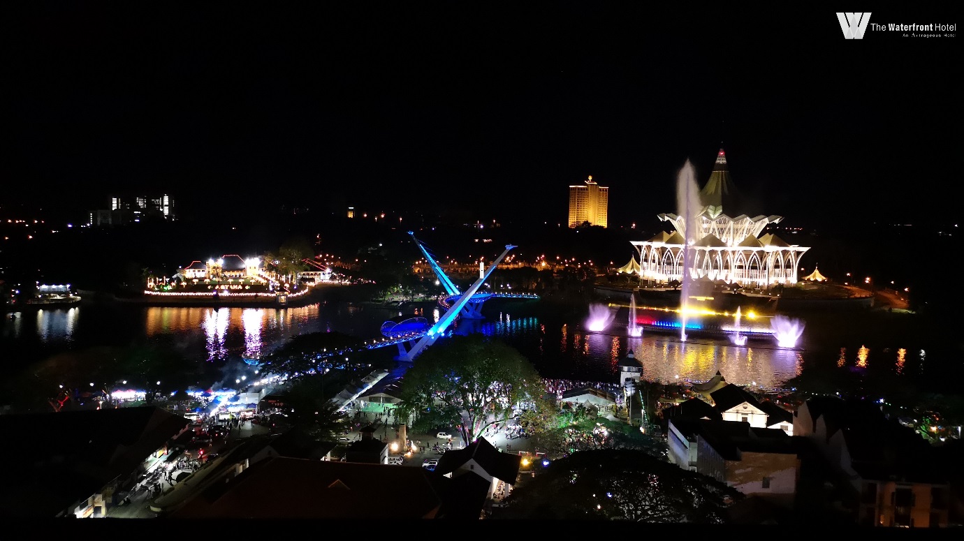 View of the fountains from Waterfront Hotel. Photo Credit: The Waterfront Hotel