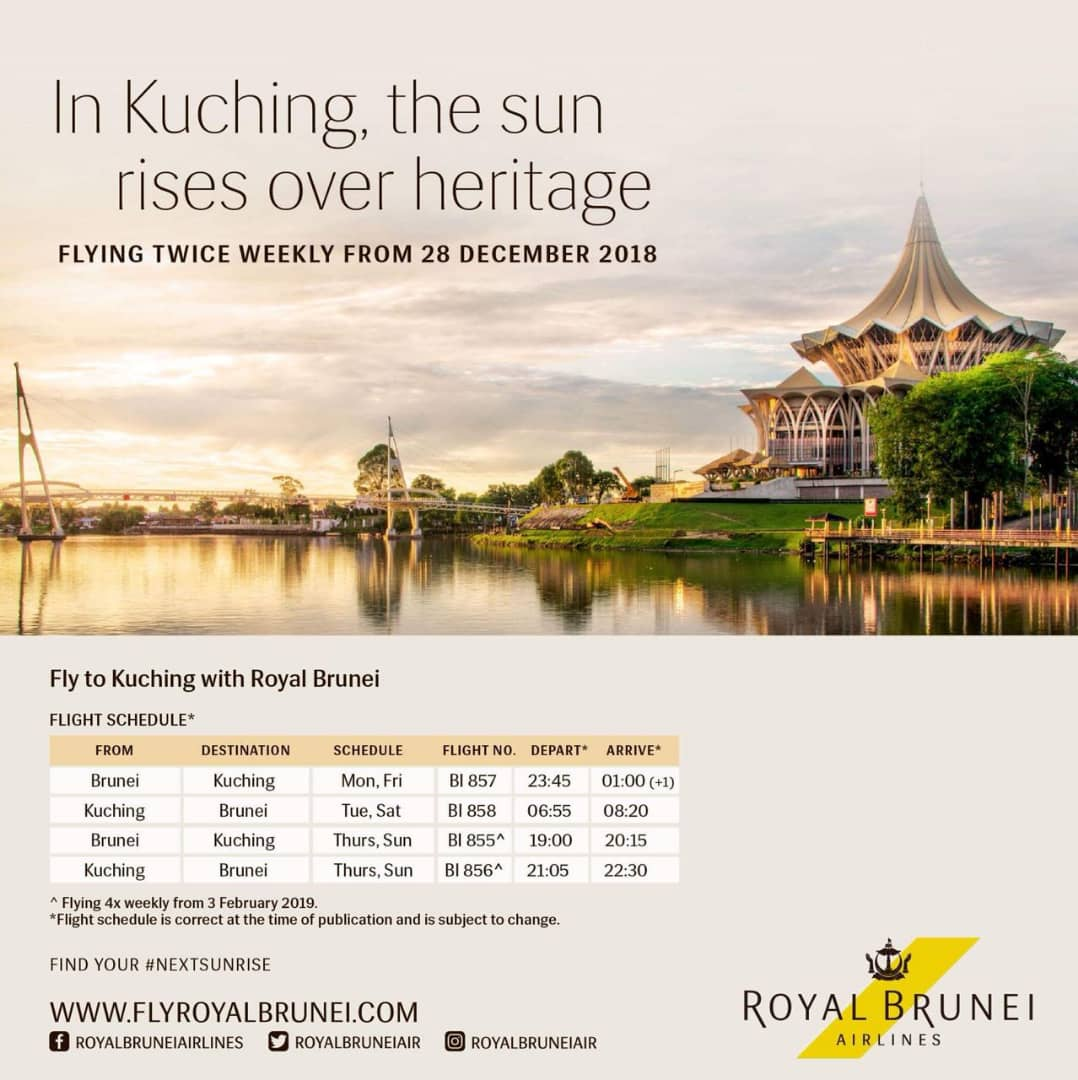 Guests will be able to purchase the tickets from www.flyroyalbrunei.com or nearest travel agencies from 29th October 2018. 