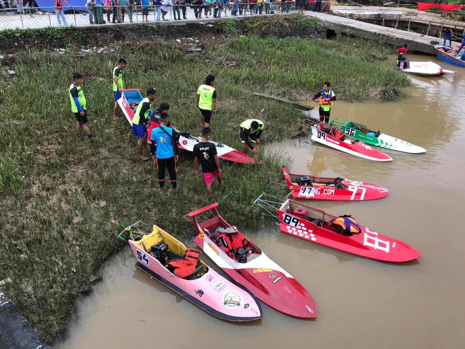 Photo shows the racing boat prepared for the festival