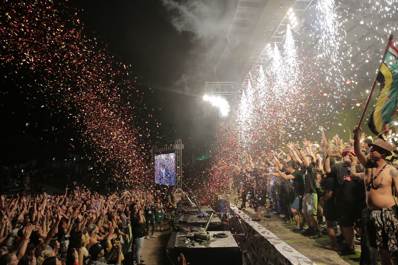 Picture shows the finale of Rainforest World Music Festival 2019